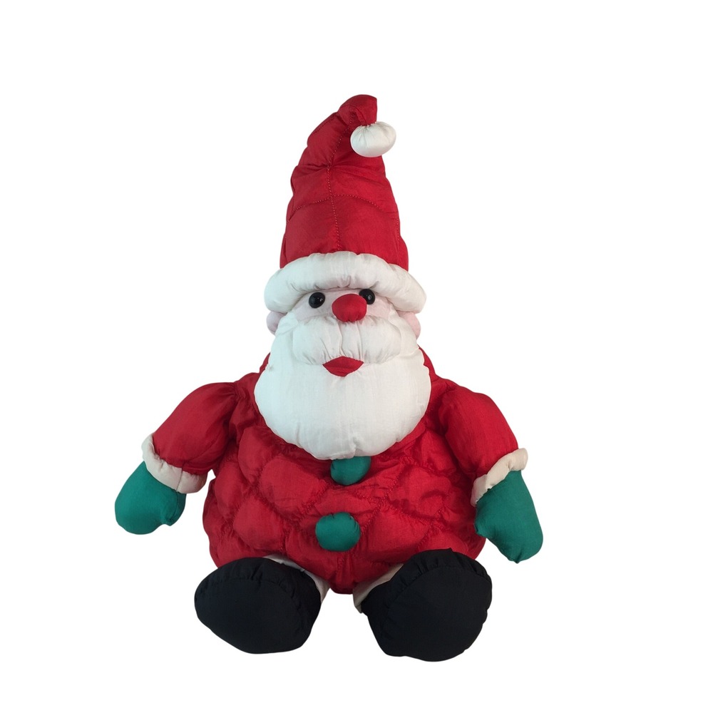 DanDee Santa Claus Plush 17" Quilted Parachute Nylon Christmas Holiday Vintage‎